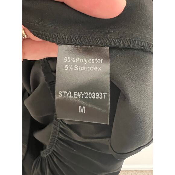 Pomander Place Crepe Kenzo V-Neck Tiered Mini Swing Dress Black Women's Size M - Picture 9 of 12